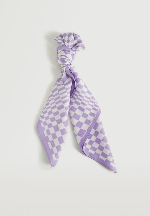 MANGO - Check printed scarf - purple