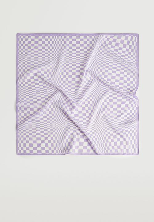 MANGO - Check printed scarf - purple
