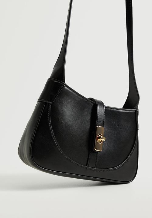 MANGO - Buckle cross-body bag - black
