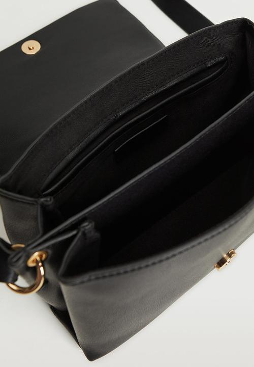 MANGO - Bicolor quilted bag - black