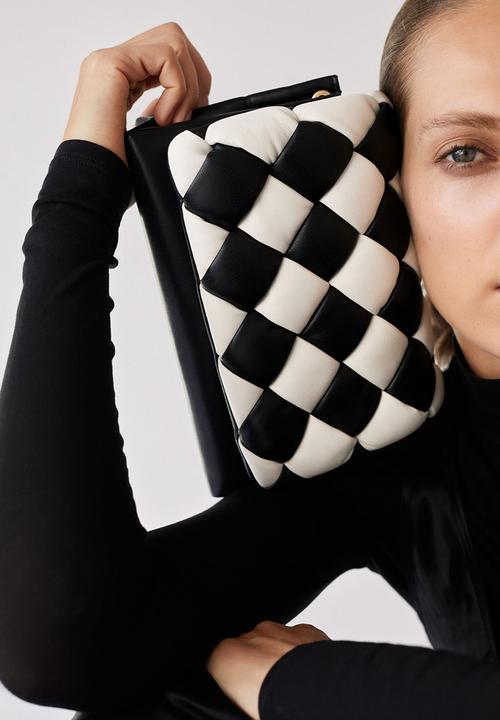 MANGO - Bicolor quilted bag - black
