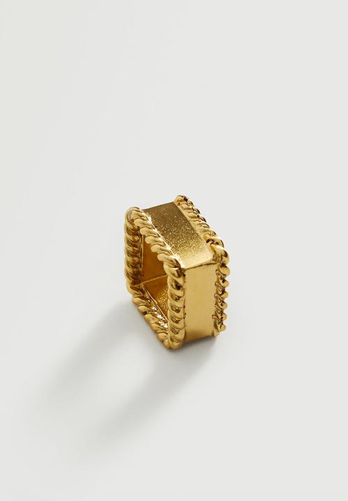MANGO - Square design ring - gold