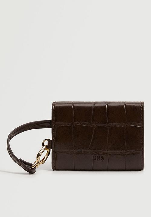 MANGO - Croc-effect wallet - chocolate