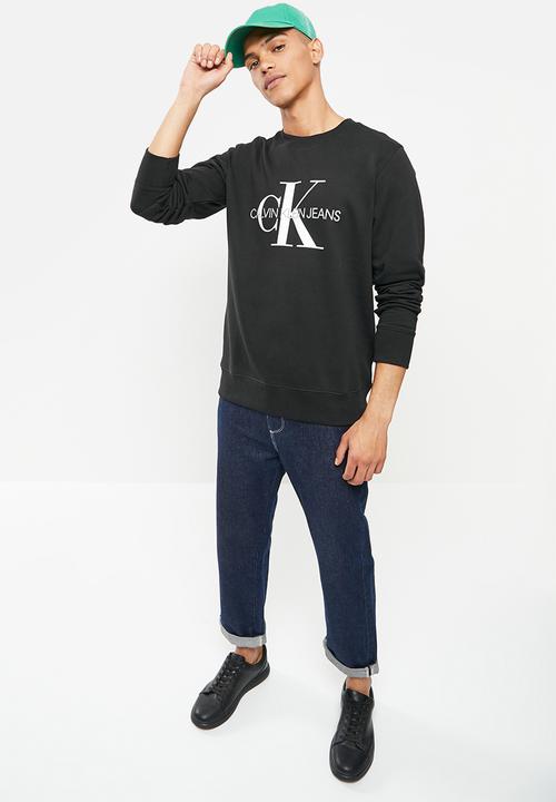 Calvin Klein - Iconic monogram crew neck - black