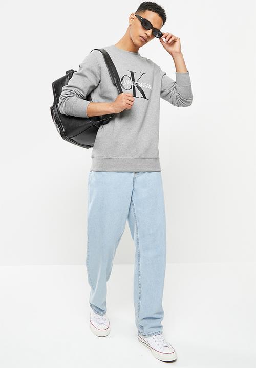 Calvin Klein - Iconic monogram crew neck - grey