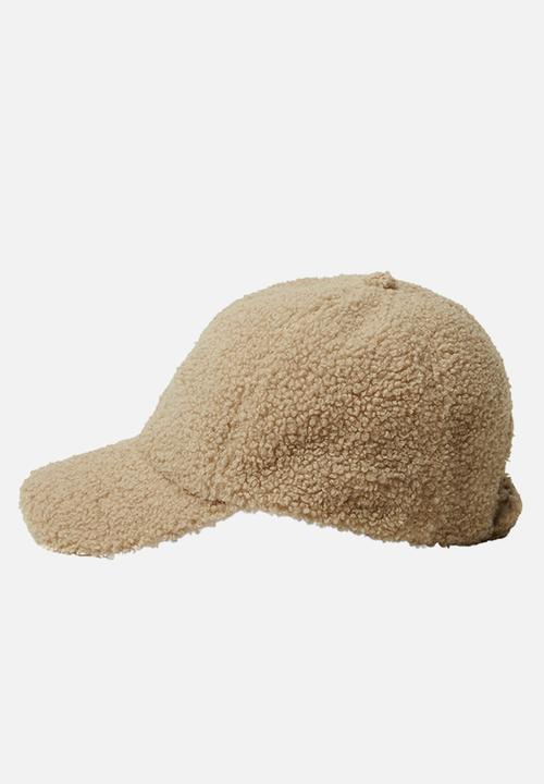 MANGO - Teddy fur cap - ecru
