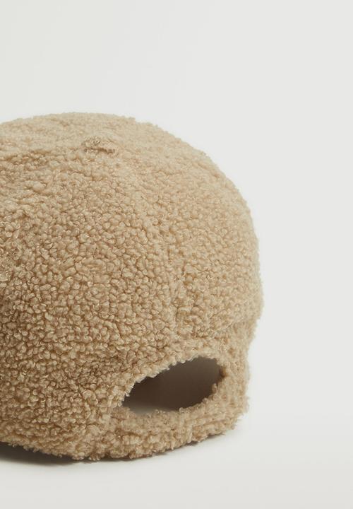 MANGO - Teddy fur cap - ecru