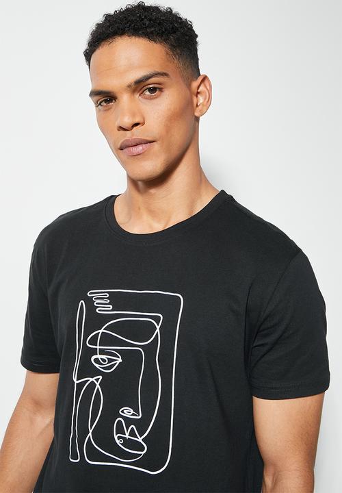 Superbalist - Nate scribble face tee - black