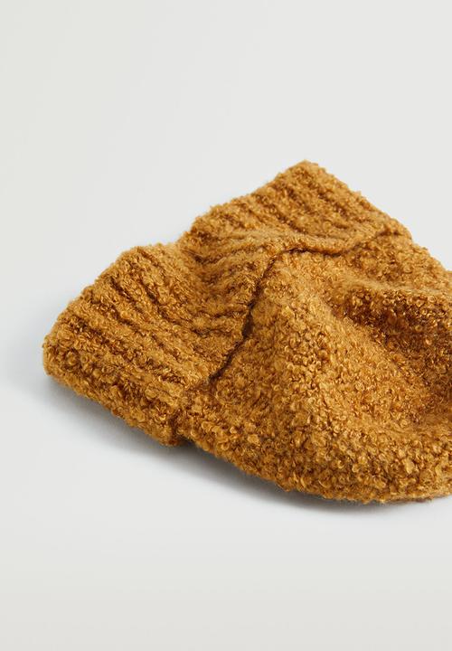 MANGO - Texture hat - mustard