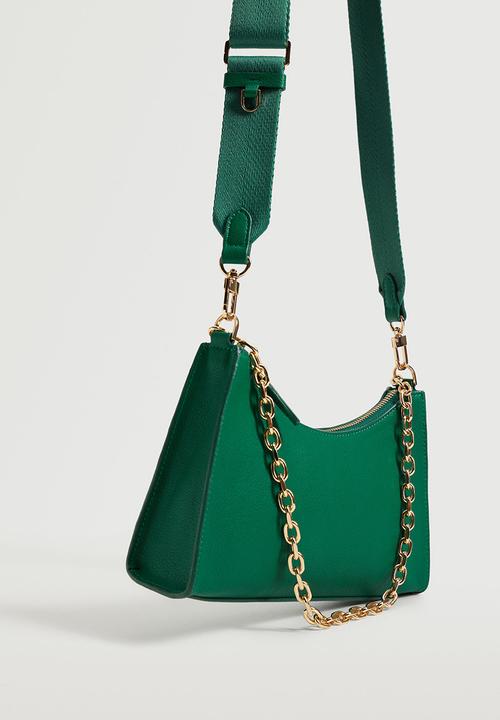 MANGO - Crossbody bag with chain - green