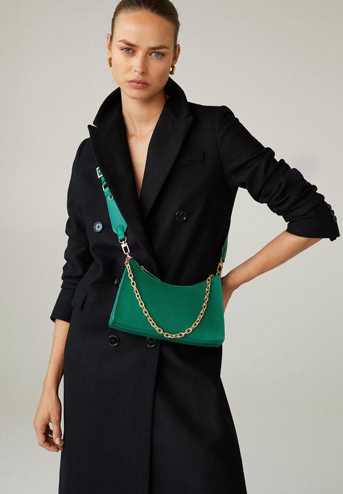 MANGO - Crossbody bag with chain - green
