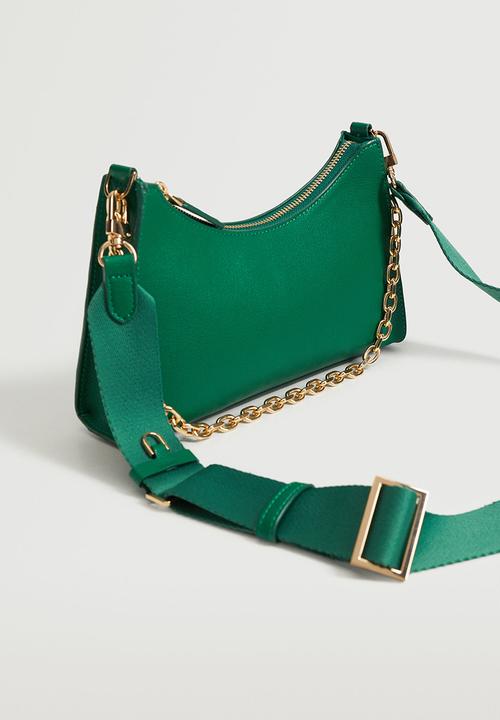 MANGO - Crossbody bag with chain - green