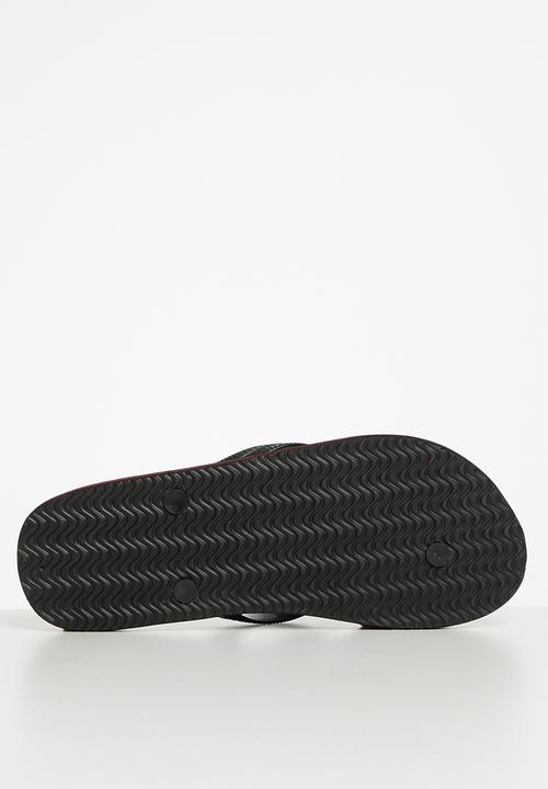 Aca Joe - Mens slip-slops - black & red