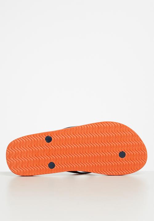 Aca Joe - Mens slops - navy & burnt orange