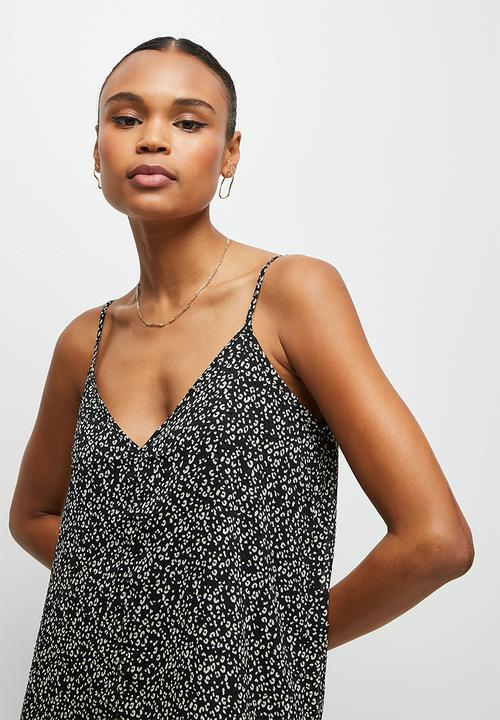 MILLA - Drop waist cami midi dress - black 