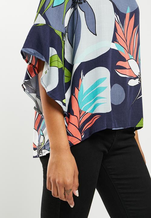 Stella Morgan - Printed batwing top - multi 