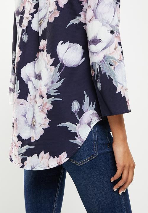 Stella Morgan - Printed floral blouse - multi navy