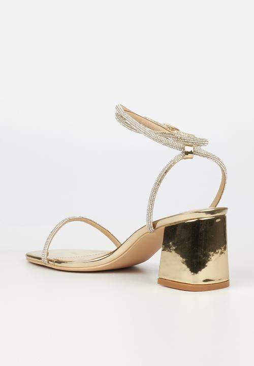 Miss Black - Bardot1 block heel - gold