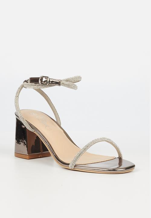 Miss Black - Bardot1 block heel - pewter