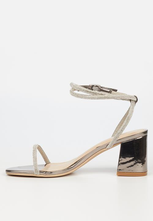 Miss Black - Bardot1 block heel - pewter