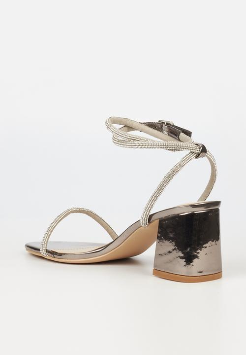 Miss Black - Bardot1 block heel - pewter