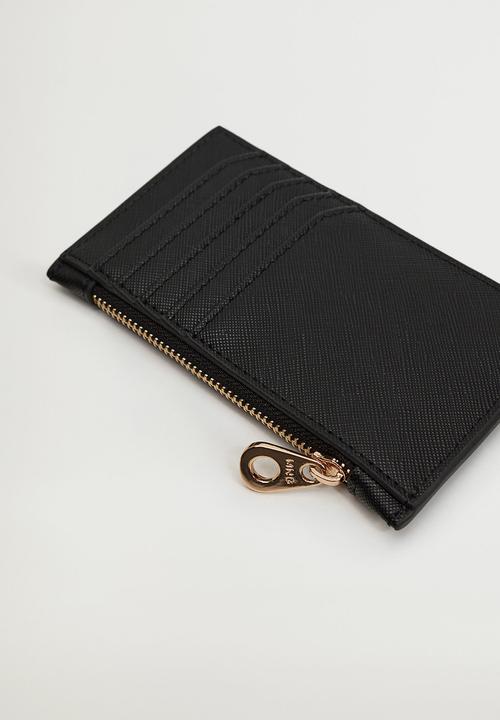 MANGO - Saffiano-effect cardholder - black