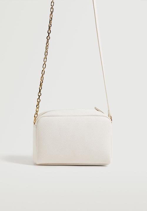 MANGO - Pebbled effect crossbody bag - white