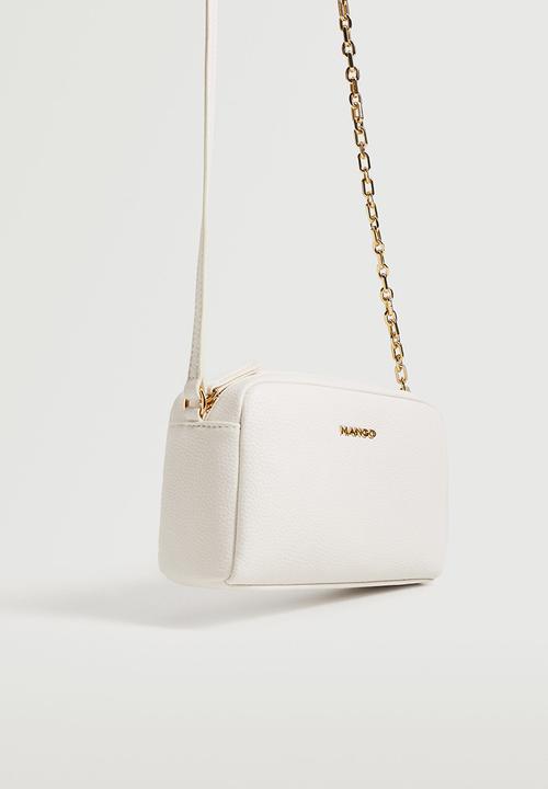 MANGO - Pebbled effect crossbody bag - white