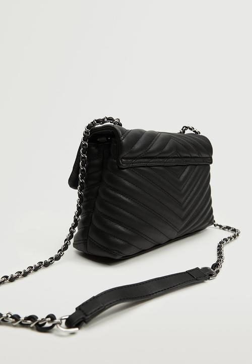 MANGO - Quilted chain bag - black