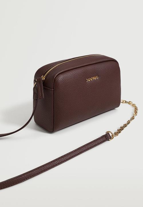 MANGO - Pebbled effect crossbody bag - burgundy
