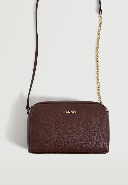 MANGO - Pebbled effect crossbody bag - burgundy
