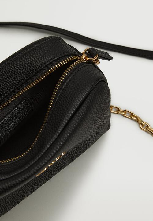 MANGO - Pebbled effect crossbody bag - black