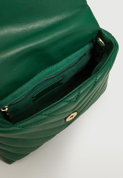 MANGO - Quilted cross-body bag - green