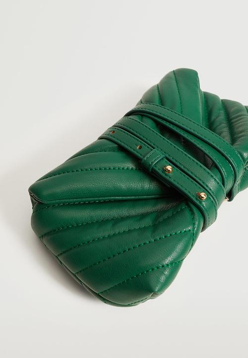 MANGO - Quilted cross-body bag - green