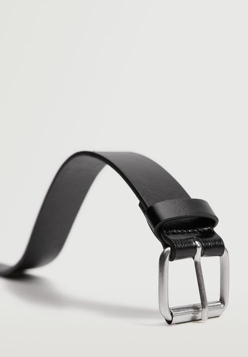 MANGO - Square buckle belt - black