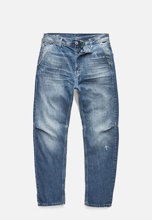 G-STAR - Grip 3d relaxed tapered - faded hague blue destroyed