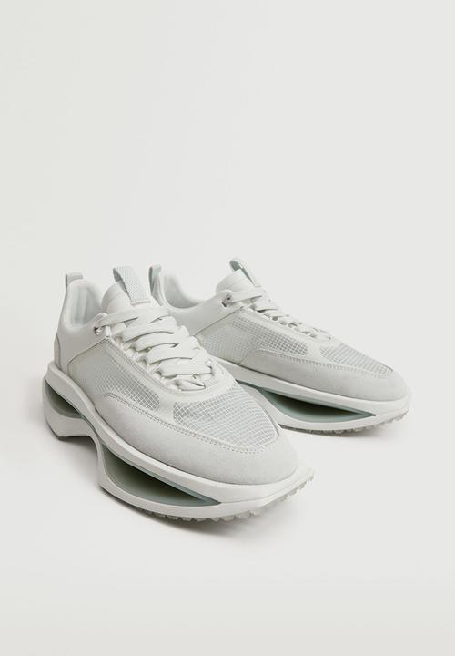 MANGO - Iconic leather sneaker - turquoise / aqua