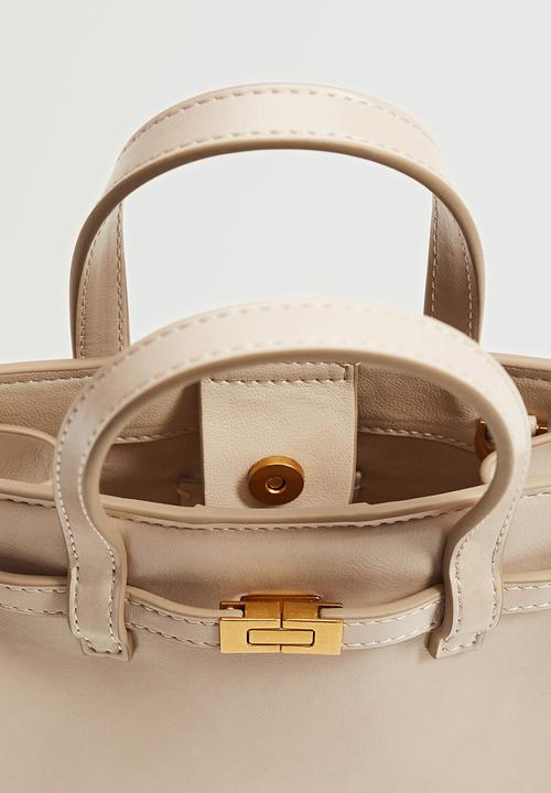 MANGO - Mini shopper bag - off white