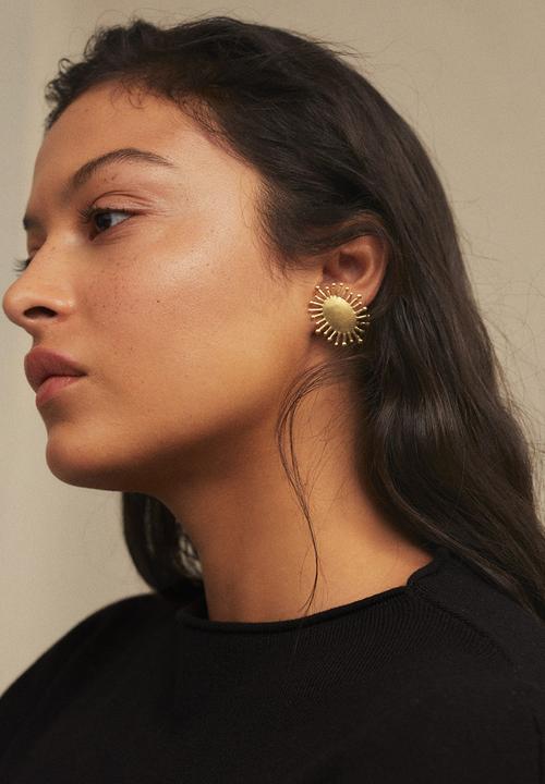 MANGO - Mixed asymmetric earrings - gold