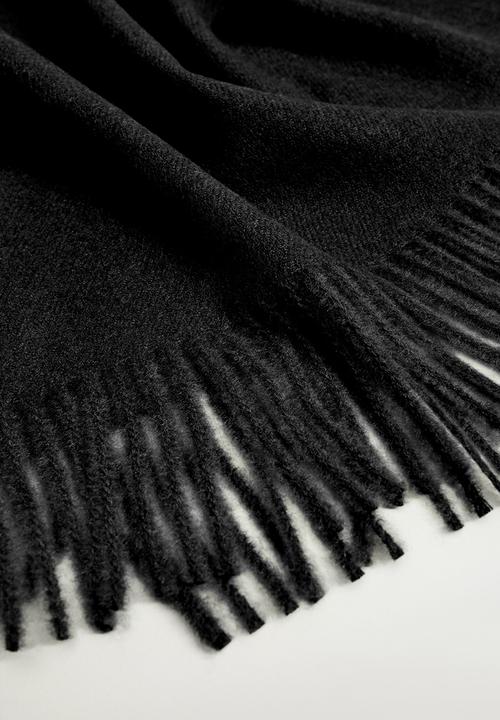 MANGO - Fringed edge scarf - black