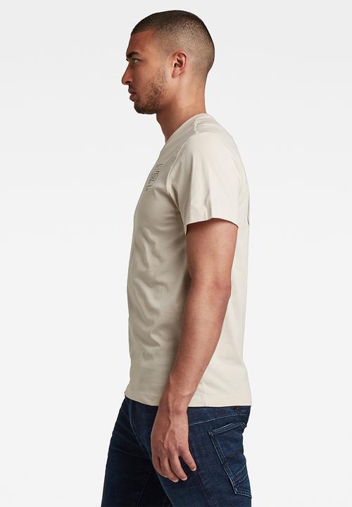 G-STAR - Back logo slim v t - whitebait