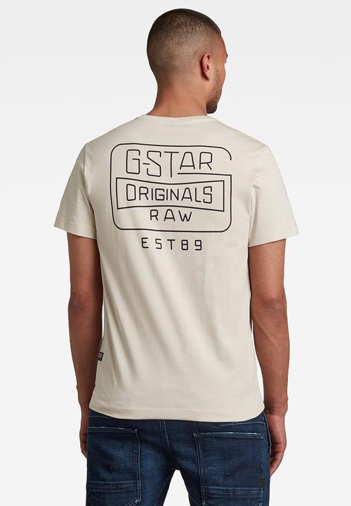 G-STAR - Back logo slim v t - whitebait