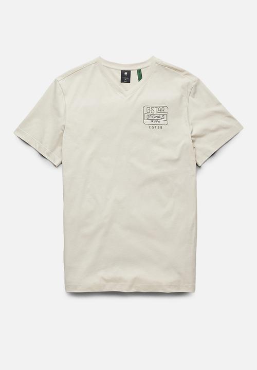 G-STAR - Back logo slim v t - whitebait