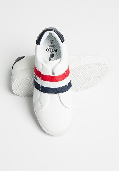 POLO - Boys aaron elastic slip on sneaker - white