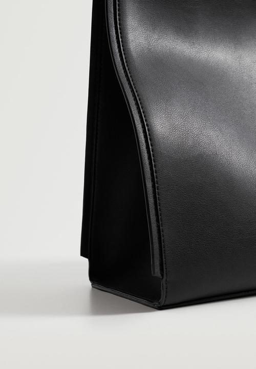 MANGO - Double handle shopper bag - black