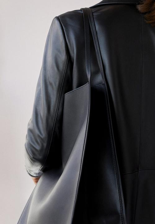 MANGO - Double handle shopper bag - black