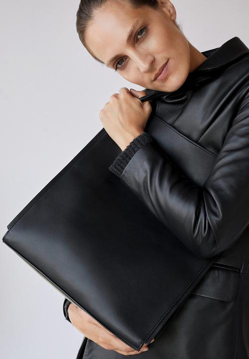 MANGO - Double handle shopper bag - black