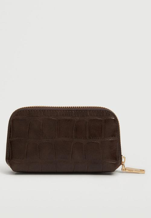 MANGO - Faux leather coin purse - chocolate