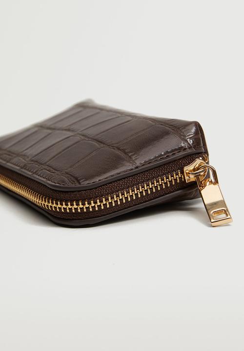 MANGO - Faux leather coin purse - chocolate