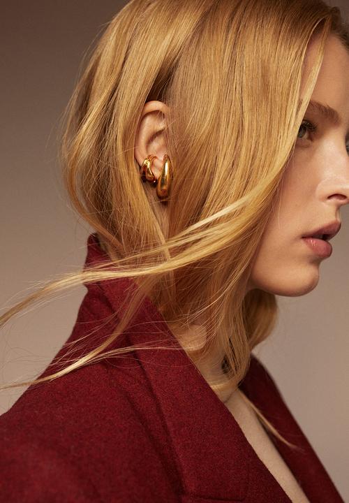 MANGO - Mixed asymmetric earrings - gold